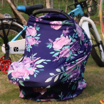 Nursing Cover Breastfeeding, Multi-use Baby CarSeat Cover Girls, Infant Stroller Car Seat Cover, Stretchy Carseat Canopy, Soft Breathable, Peony