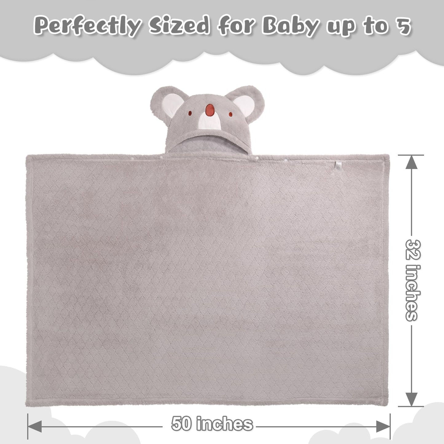 Hooded Baby Towels Boy for 0-6 Years, 50"x 32" Extra Large Toddler Bath Towels with Hood for Boys & Girls, 2-Pack Absorbent Thick Soft Gift for Kids Yellow Lion & Orange Monkey