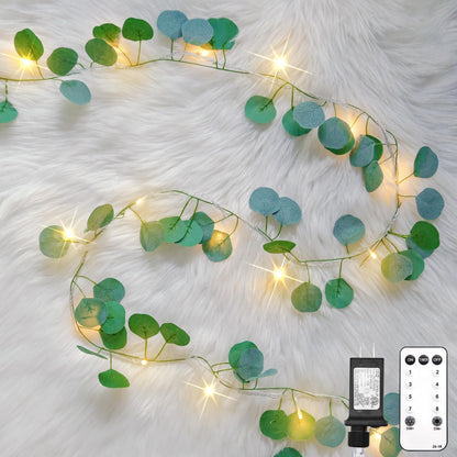 suddus Vine with Fairy Lights Battery Operated, 33ft 100 LED Ivy String Lights with Remote, Leaf Lights for Bedroom, Room, Wall, Garden, Party, Wedding Decor (Warm White)