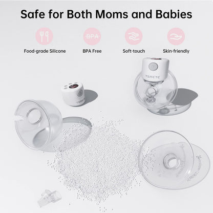 TSRETE Double Wearable Breast Pump, Electric Hands-Free Breast Pumps with 2 Modes, 9 Levels, LCD Display, Memory Function Rechargeable Milk Extractor-24mm Flange, Pink