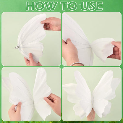 SUNBEAUTY Butterfly Party Decorations, 3D Paper Butterfly Decoration, Hanging Paper Butterfly for Baby Shower Decorations Girls, Women, Paper Flowers for Wall Decoration, Set of 4