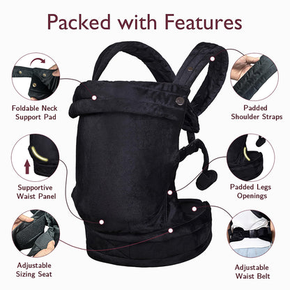 Baby Carrier for Newborn to Toddler, 7-35 lbs Weight Capacity, Ergonomic Backpack Design, Front and Back Facing Options, Blue