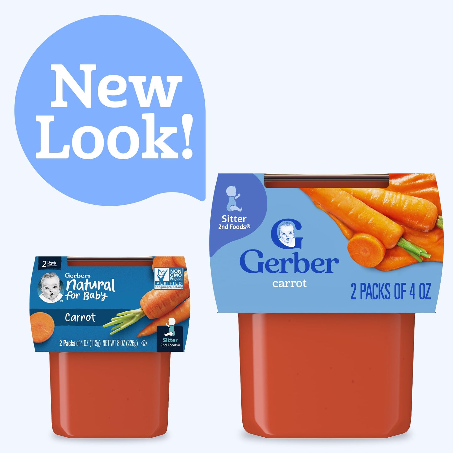 Gerber 2nd Food Baby Food Peach Puree, Natural & Non-GMO, 4 Ounce Tubs, 2-Pack (Pack of 8)