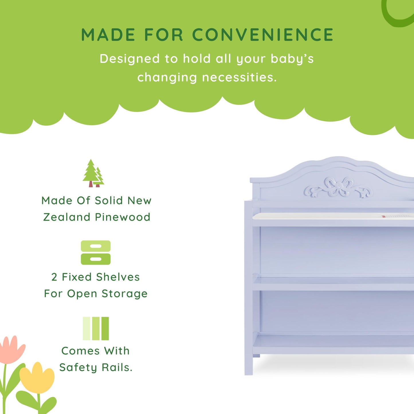 6044AU-PLTM Changing Table, Platinum