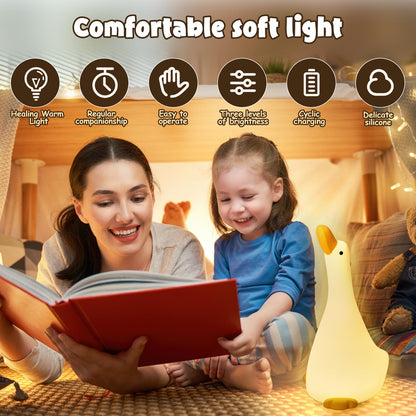 Night Light,LED Silicone Material, 3 Levels of Warm Light, Cute Animal Night Lamp for Kid's Room Decor and Breastfeeding Nursery, Squishy Novelty Bedside Lamp for Boys Girls Baby Children