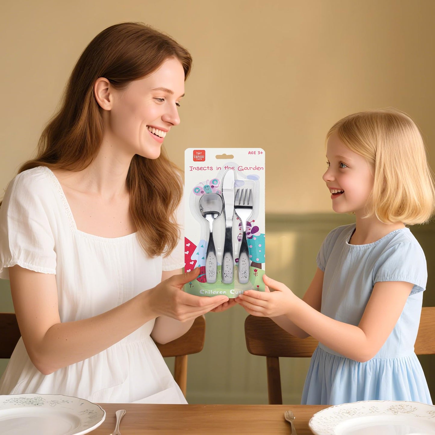 Lehoo Castle Kids Silverware Stainless Steel 6 Piece - Toddler Spoons and Forks Knife Set, Metal Kids Cutlery Set, Toddler Utensils Self Feeding (Dinosaur World)
