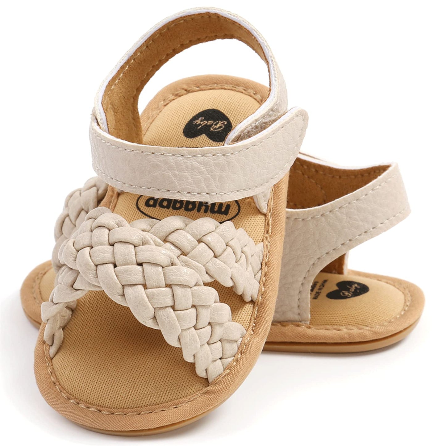 CoKate Baby Girls Sandals Ruffle Bowknot Premium Soft Sole Anti-Slip Open Toe Breathable Summer Outdoor First Walker Shoes Baby Sandals 0-3 months girls