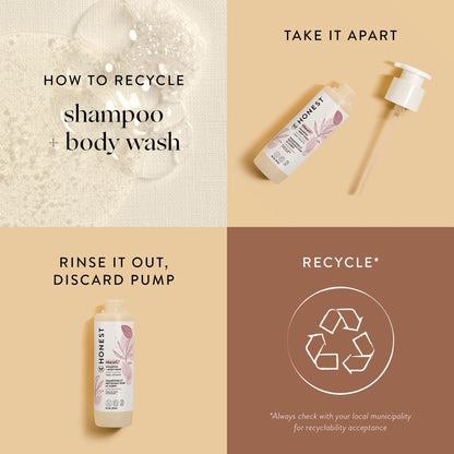 The Honest Company 2-in-1 Cleansing Shampoo + Body Wash for Sensitive Skin | Gentle for Baby | Naturally Derived, Tear-free, Hypoallergenic | Fragrance Free, 10 fl oz