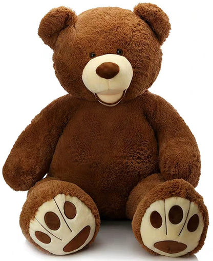 MorisMos Smile Giant Teddy Bear, 51inch Large Stuffed Bears with Big Footprints, Big Stuffed Animals Cuddly Plush Gifts for Girlfriends, Boyfriend, Dark Brown