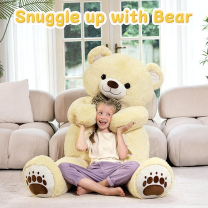 6ft Giant Teddy Bear Stuffed Animal, 72" Life Size Pink Teddy Bear Plush Toy, Cuddly Stuffed Bear Gift for Girlfriend, Wife, Kids at Birthday Valentine's Day, Christmas, Baby Shower Decor