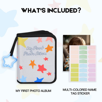 Baby's My First Photo Album for Baby Holds 21 4x6 Photos, Baby Photo Album Soft Cloth Family Book, My First Family Album for 4x6 Baby Shower Kids Toddlers Family Pictures, Toddler Photo Album (Blue)