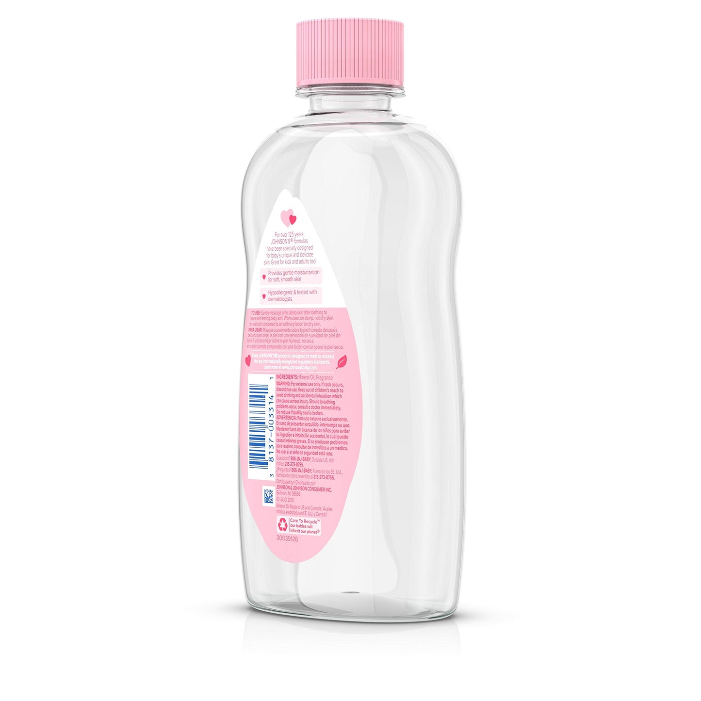 Johnson's Baby Oil, Pure Mineral Oil to help Prevent Moisture Loss for baby, Kids & Adults, Gentle & Soothing Baby Massage Oil for Dry Skin Relief, Original Scent, 14 fl. oz(Pack of 6)