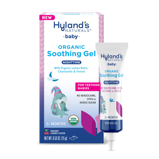 Hyland's Baby Organic Day and Night Soothing Gel Combo Pack, Cooling Gel for Oral Discomfort, Easy-to-Apply, Ages 2 Months and Up, 1.06 Ounce (2 Tubes of 0.53 oz.)