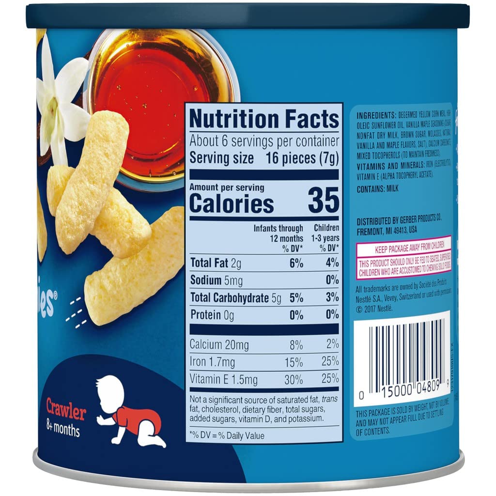Gerber Lil' Crunchies, Cheddar and Veggie Dip, 1.48 Ounce, 4 Count