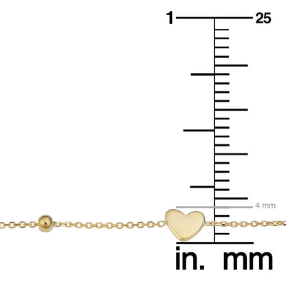 Kooljewelry 14k Yellow Gold Heart or Butterfly Adjustable Bracelet (adjust to 5.5 or 6.5 inch)