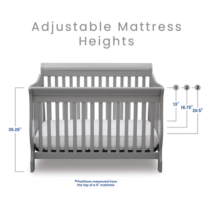 Delta Children Simmons Kids Carter 6-in-1 Convertible Crib - Greenguard Gold Certified, Black Ebony