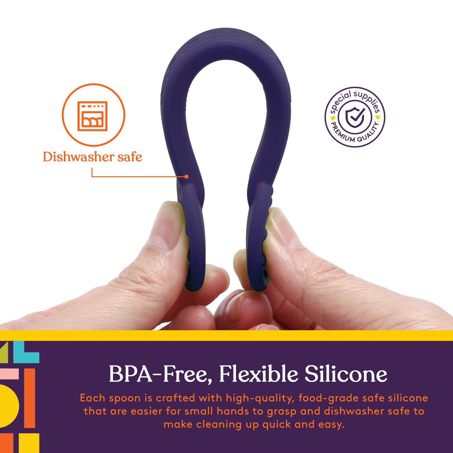 Special Supplies Duo Spoon Oral Motor Therapy Tools, 3 Pack, Textured Stimulation and Sensory Input Treatment for Babies, Toddlers or Kids, BPA Free Silicone with Flexible, Easy Handle