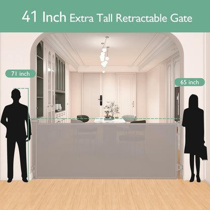 Momcozy Retractable Baby Gate, 33" Tall, Extends up to 55" Wide, Child Safety Baby Gates for Stairs, Doorways, Hallways, Indoor, Outdoor