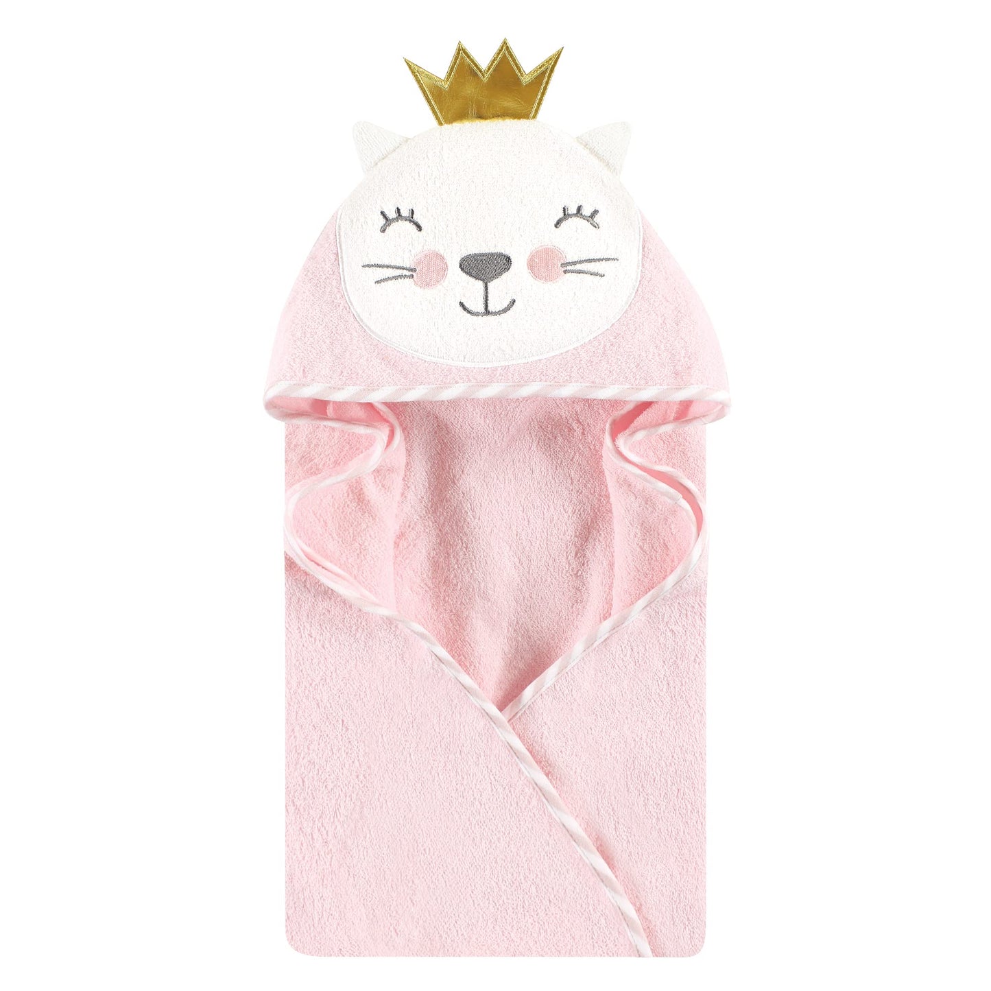 Hudson Baby Unisex Baby Cotton Animal Face Hooded Towel, Pretty Elephant, One Size