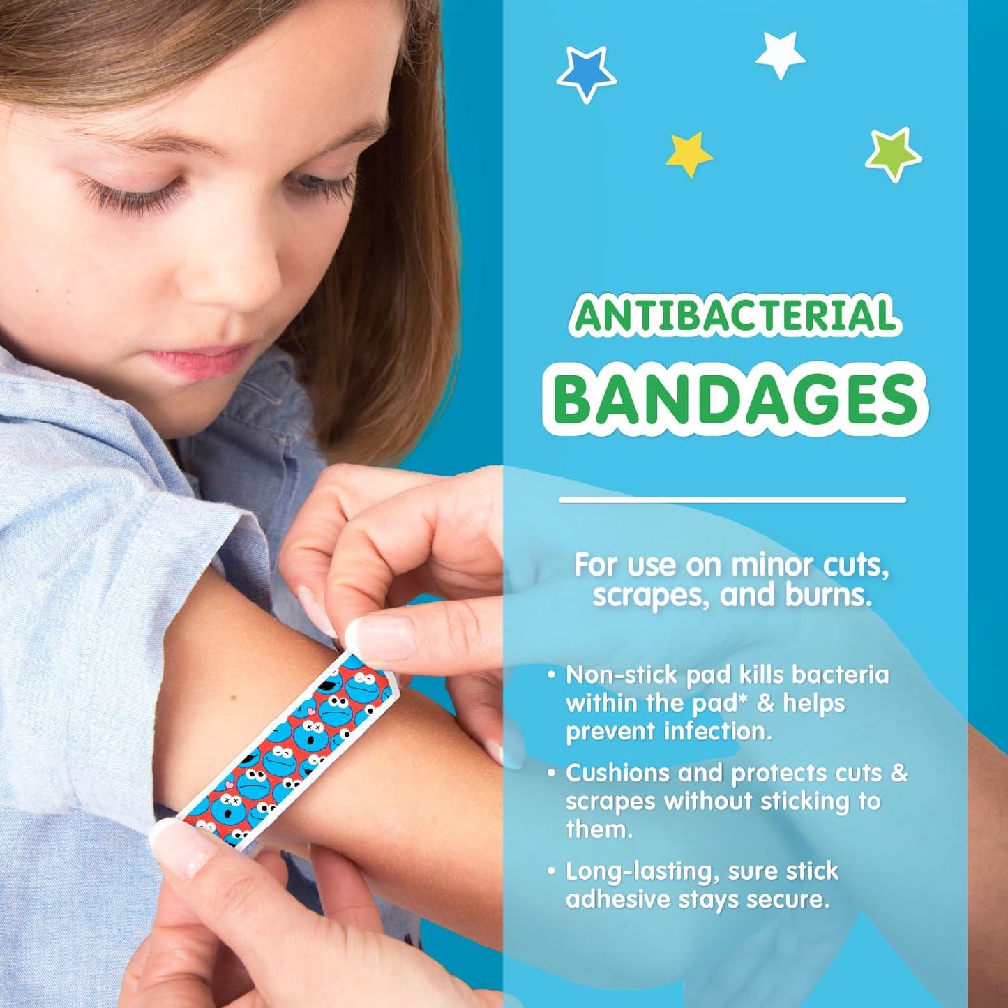 Sesame Street Kids Bandages, 100 CT | Great for Birthdays, Party Supplies Favors, Stickers, Stocking Stuffer or White Elephant Gift | Adhesive Bandages for Minor Cuts, Scrapes, Burns
