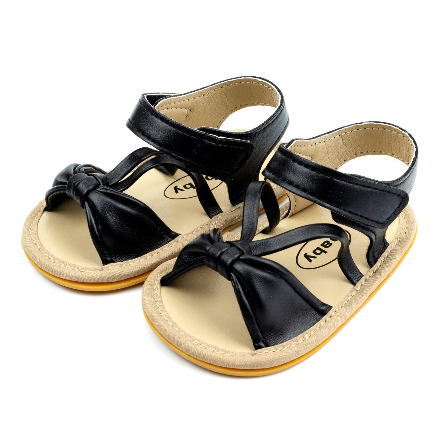 GAISUMMI Baby Girls Sandals Summer Bowknot Infant Crib Shoes Toddler Pu Leather Soft Rubber Sole First Walkers