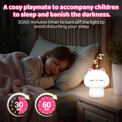Huggwaii Squishy Axolotl Night Light for Kids – Dimmable Silicone Axolotl Lamp, 2025 Upgraded Baby Night Light, Rechargeable, 20H Battery Life, Sleep Aid Gift for Toddlers, Girls&Room Decor