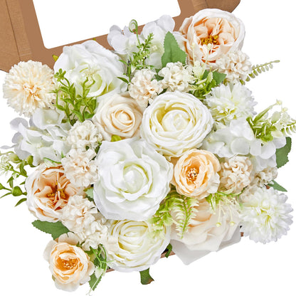Serwalin Pink Artificial Flowers, Silk Fake Flowers for DIY Wedding Bridal Bouquets, Wedding Cake Flowers for Table Centerpieces Baby Shower Birthday Party Home Decorations