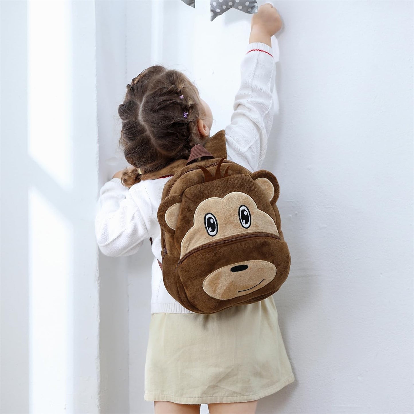 Cute Plush Toddler Backpacks Mini Brown Owl Backpack for Kids Real Littles Backpack for Boy Girl