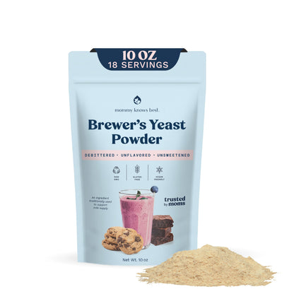 Mommy Knows Best Brewer's Yeast Powder for Breastfeeding Support, Gluten-Free, 15 oz