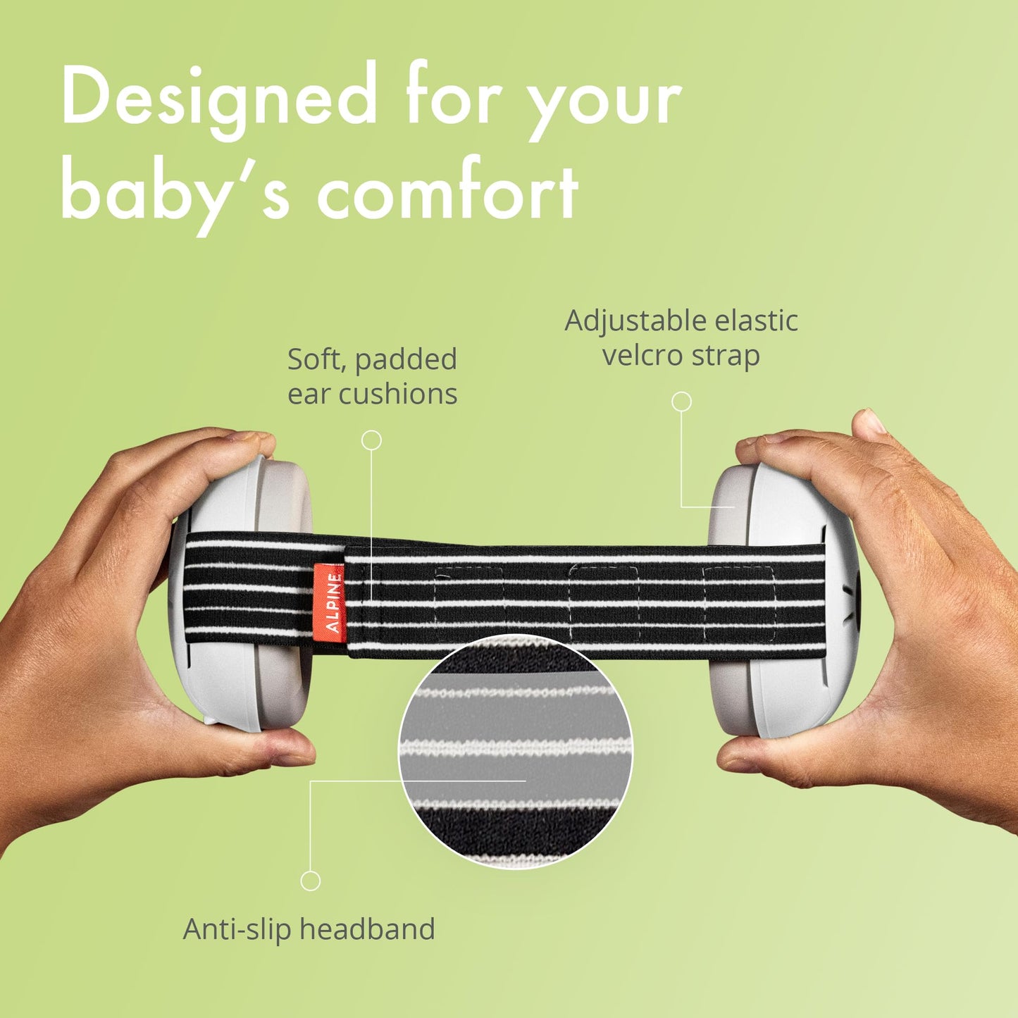 Alpine Muffy Baby Ear Protection for Babies and Toddlers up to 36 Months - CE & ANSI Certified - Noise Reduction Earmuffs - Comfortable Baby Headphones Against Hearing Damage & Improves Sleep - Green
