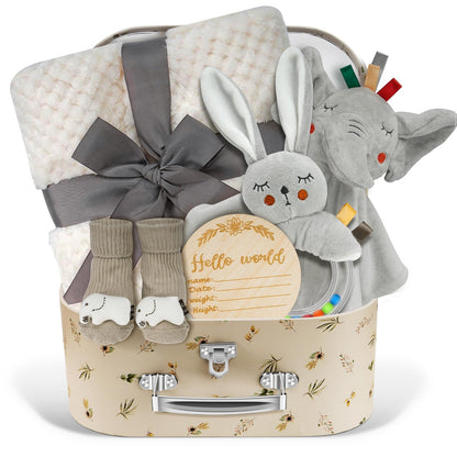 Baby Boy Gifts for Baby Shower, 10Pcs Newborn Baby Shower Boy Gift, Premium & Exquisite Welcome Baby Gift Basket Set Baby Boy Shower Gifts, Baby Boy Gift Basket Set & Baby Boy Gifts Set