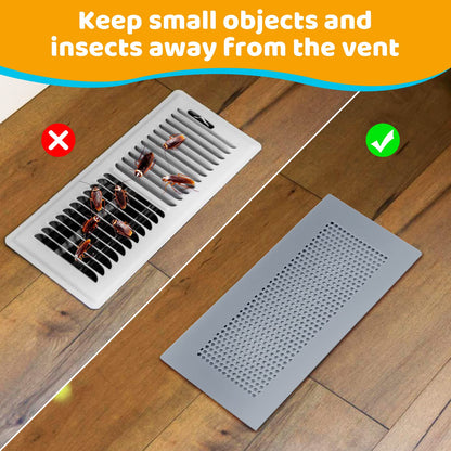 Orzbow Baby Proofing Soft Silicone Vent Cover for Home Wall/Ceiling/Floor Register,Child Proof Floor Air Vent Deflector Cover,Catches Debris Hair & Prevents Creepy Crawlies,Easy Install, Khaki,2 Pack
