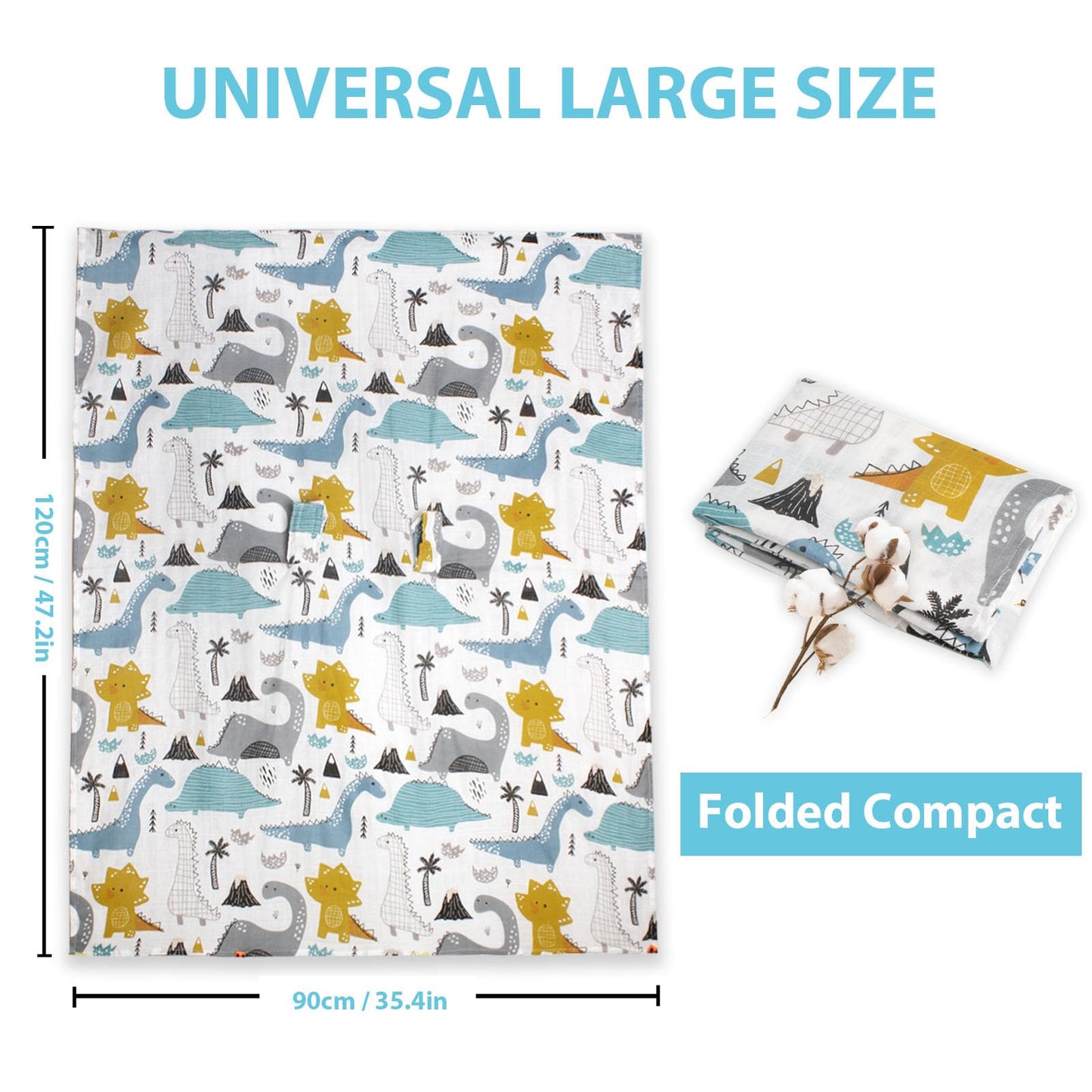 Muslin Baby Car Seat Cover, Breathable Infant Car Seat Cover Lightweight Carseat Canopy Covers for Babies, Universal Fit Stroller Cover for Summer Spring/Hot Days/Warm Weather