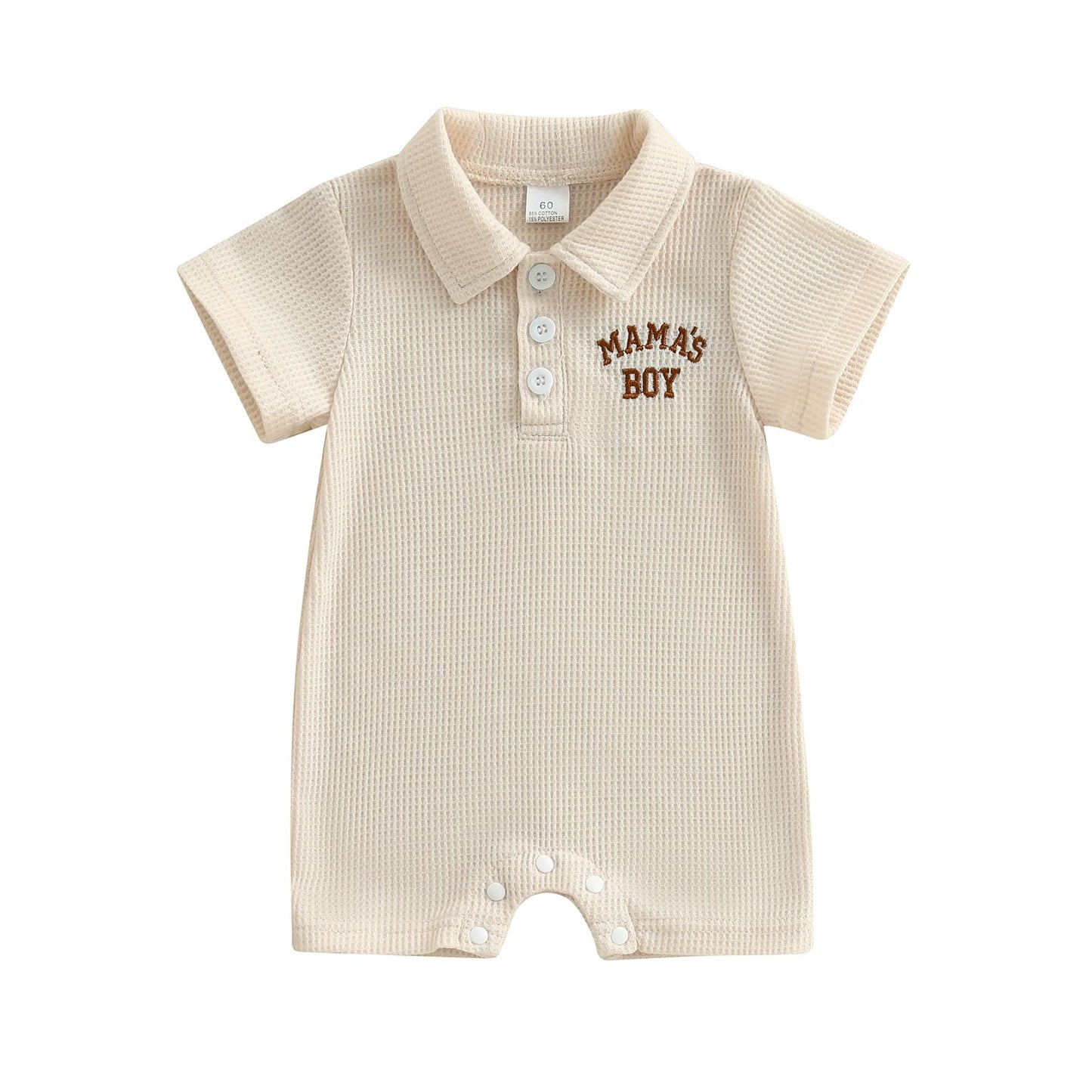 Baby Boy Rompers Half Button-up Jumpsuit Short Sleeve Bodysuit Summer Clothes
