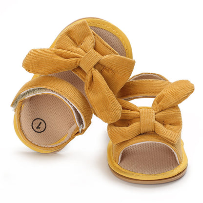 SOFMUO Baby Girls Sandals Premium Soft Sole Infant Indoor Flat Newborn Slippers Lightweight Comfort Toddler Summer Princess Dress Shoes