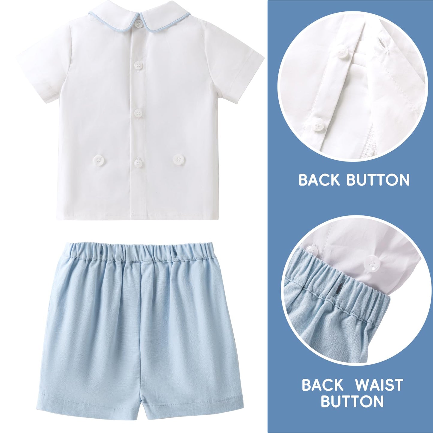 Booulfi Baby Boy Toddler Summer Clothes Wedding Birthday Outfits Suit for Boys T-Shirt and Shorts Set