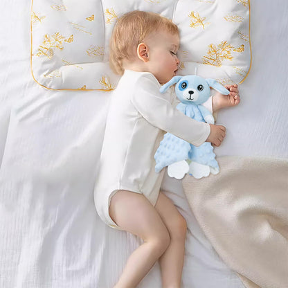 2025 6-in-1 Sensory Baby Security Blanket - Crinkle, Rattle & Teether, Machine-Washable Plush Lovey for Nursery/Stroller, Soft Cuddly Blanket Sleeping Animal for Babies and Toddlers (Grey)