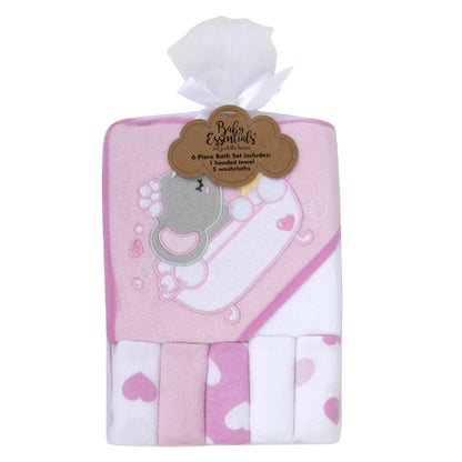 Baby Hooded Towel and Washcloth Set for Infants, Boys and Girls 6-12 Months (Mommy's Mermaid)