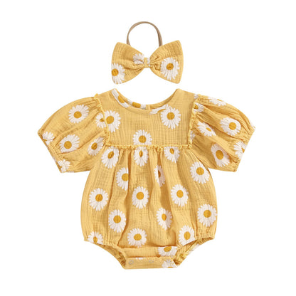 FIOMVA Summer Chicken Baby Clothes Newborn Baby Girl Farm Outfit Toddler Short Sleeve Bubble Romper Infant Bodysuit