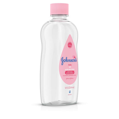Johnson's Baby Oil, Pure Mineral Oil to help Prevent Moisture Loss for baby, Kids & Adults, Gentle & Soothing Baby Massage Oil for Dry Skin Relief, Original Scent, 14 fl. oz(Pack of 6)