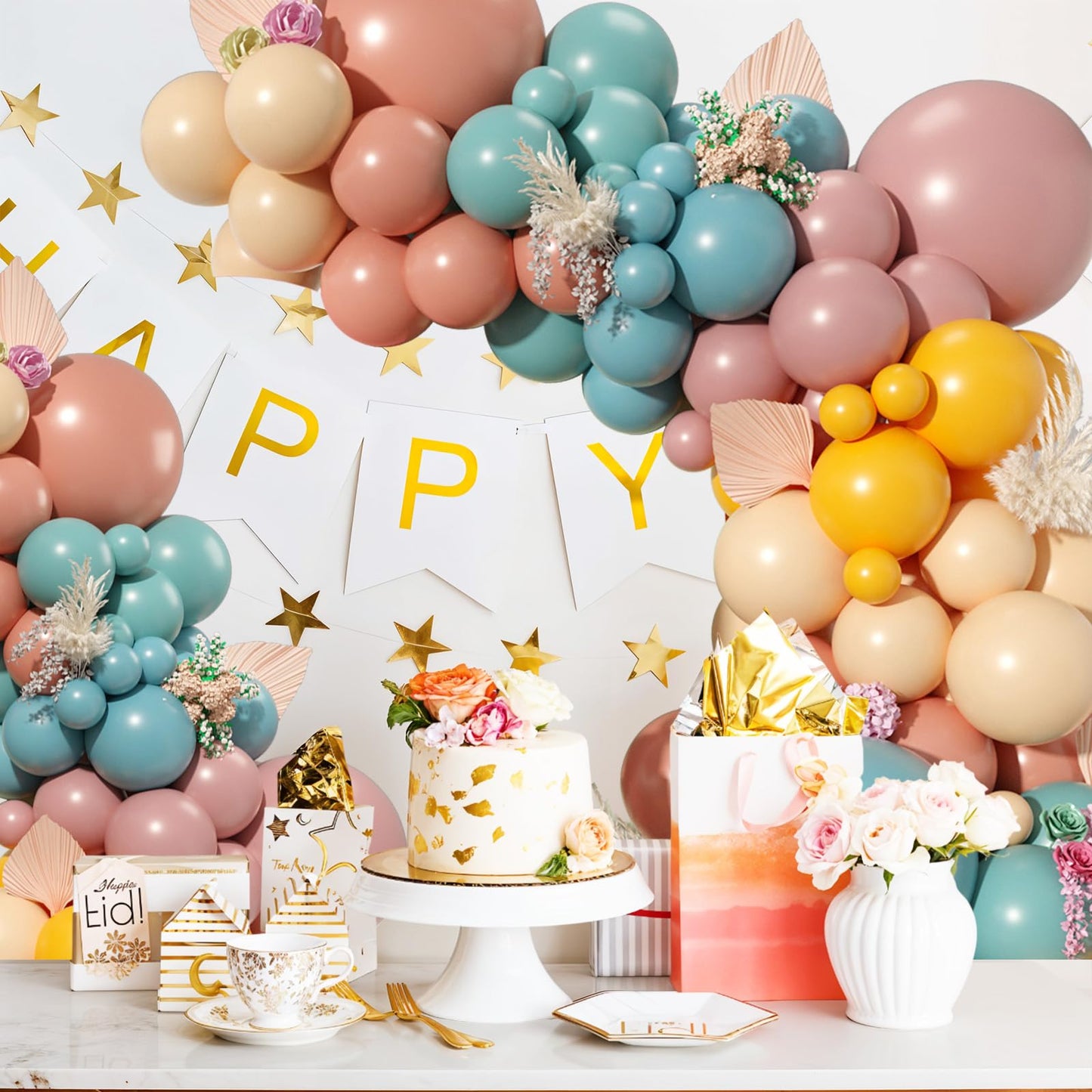 Dusty Pink Brown Balloon Arch Kit, Double Stuffed Blush Brown Cream Beige Nude Tan Pink Balloons Boho Balloon Garland Kit for Birthday Baby Shower Wedding Bridal Shower Gender Reveal Party Decoration