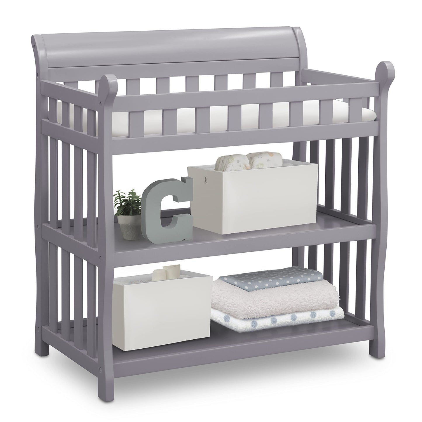 Delta Children Eclipse Changing Table with Changing Pad, White