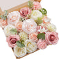 Serwalin Pink Artificial Flowers, Silk Fake Flowers for DIY Wedding Bridal Bouquets, Wedding Cake Flowers for Table Centerpieces Baby Shower Birthday Party Home Decorations