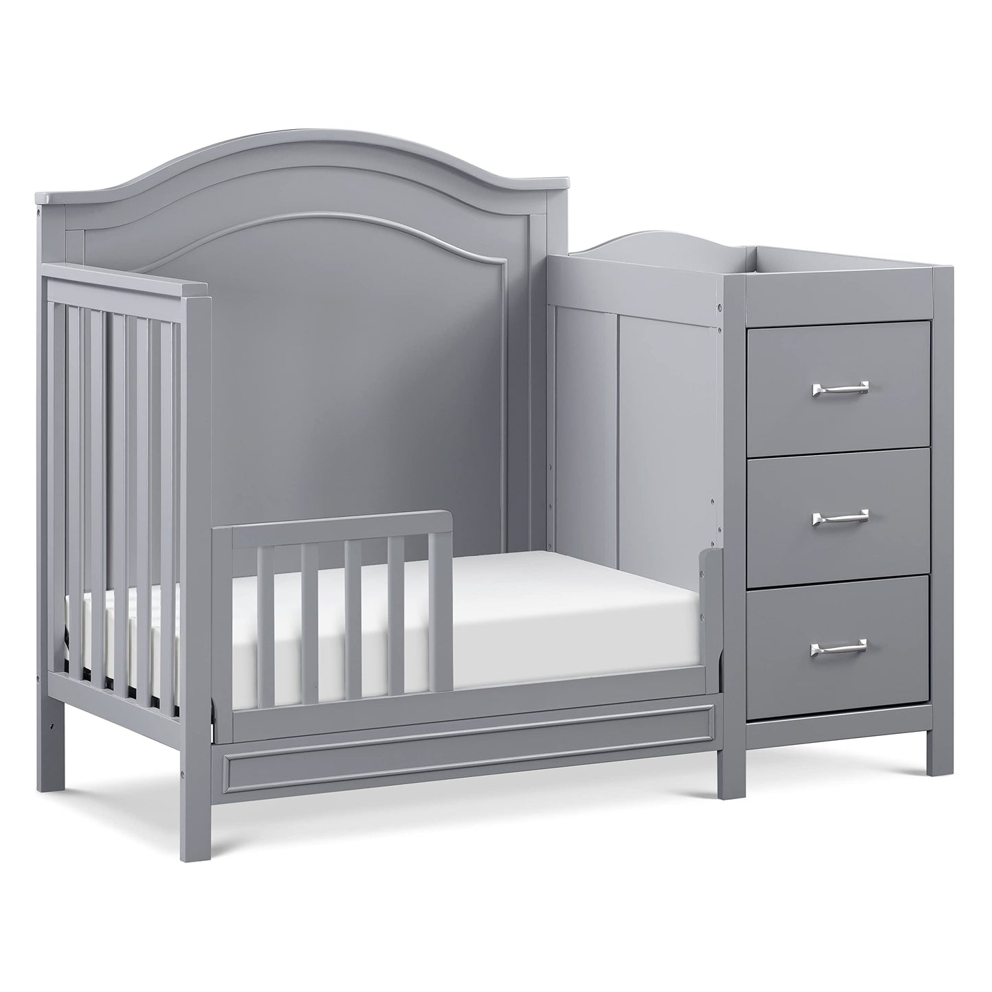 DaVinci Charlie 4-in-1 Convertible Mini Crib and Changer Combo in White, Greenguard Gold Certified