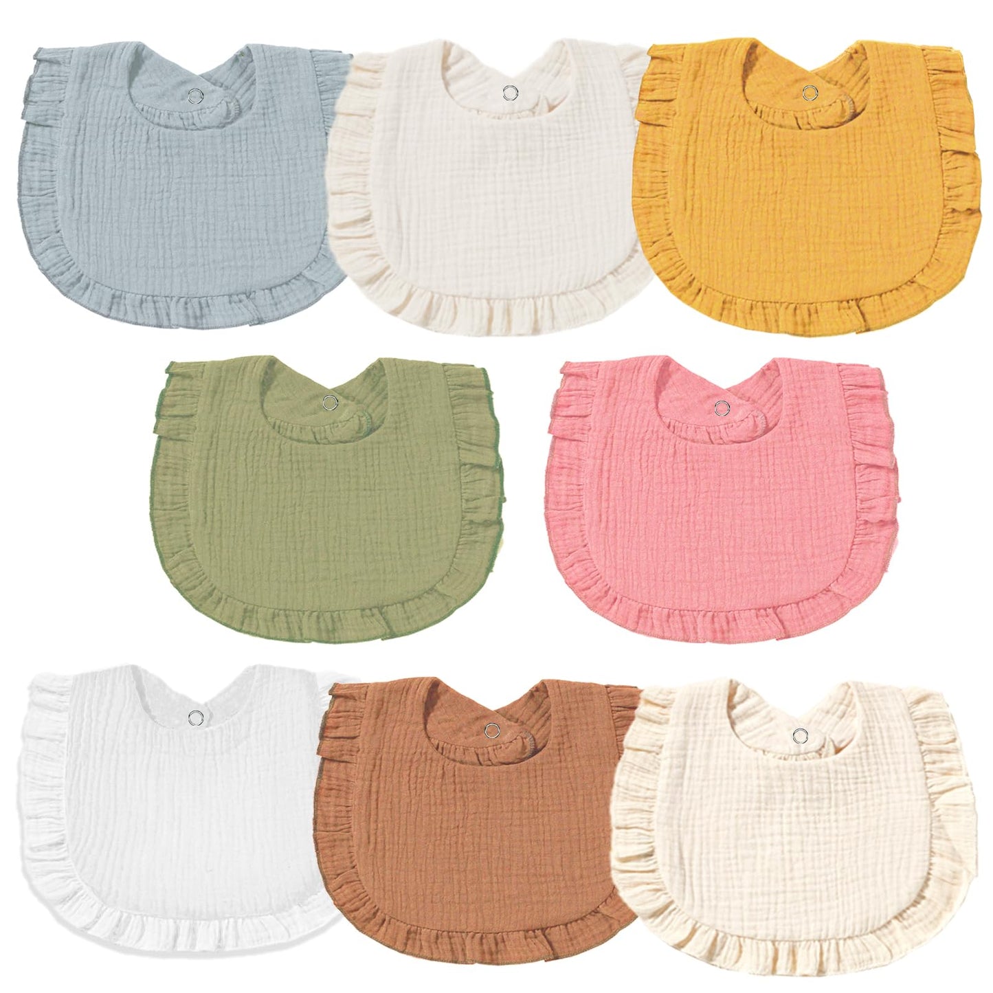 6 Pack Muslin Baby Bibs for Baby Girls, Muslin Bibs Drool Bandana Bibs (Sweet Pink)