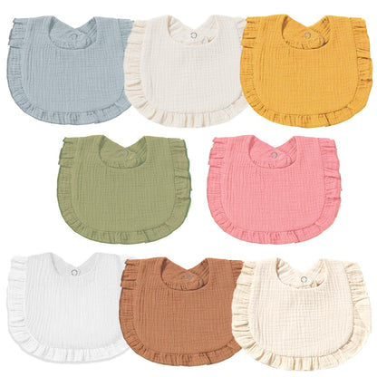 6 Pack Muslin Baby Bibs for Baby Girls, Muslin Bibs Drool Bandana Bibs (Sweet Pink)