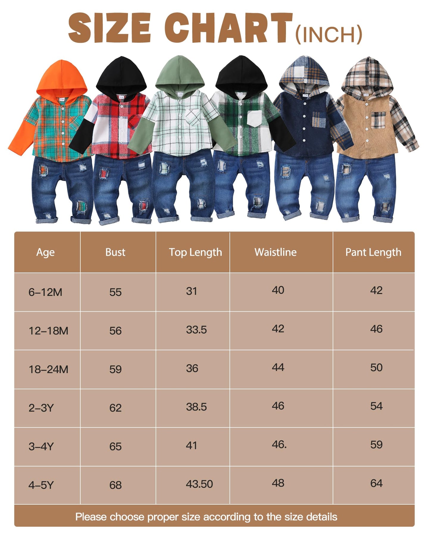 NZRVAWS Baby Boy Clothes Toddler Outfit Infant 6 12 18 24 Months2 3 4T Sweatsuit Ripped Jeans Fall Winter Clothing