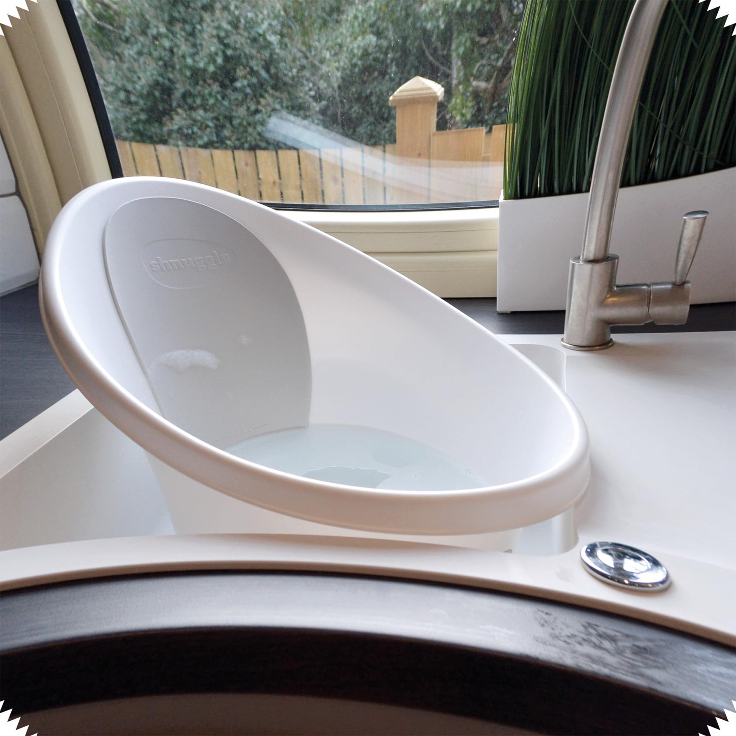 Newborn Baby Bath | Built in Support Bump and Soft Backrest | Suitable from Newborn | Bath Seat Support Includes Plug | Blossom Pink