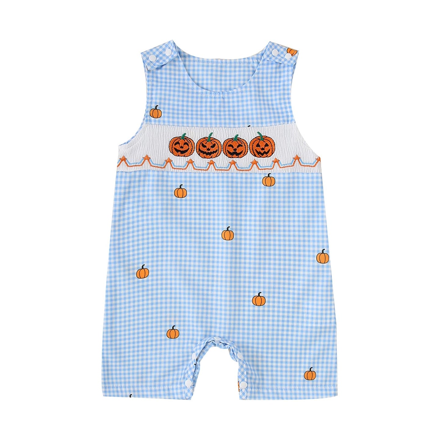 Baby Boy Summer Clothes Sleeveless Embroidery Dinosaur Striped Retro Romper Jumpsuit Smocked Shortall