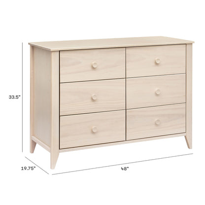 Babyletto Sprout 3-Drawer Changer Dresser with Removable Changing Tray in Washed Natural and White, Greenguard Gold Certified